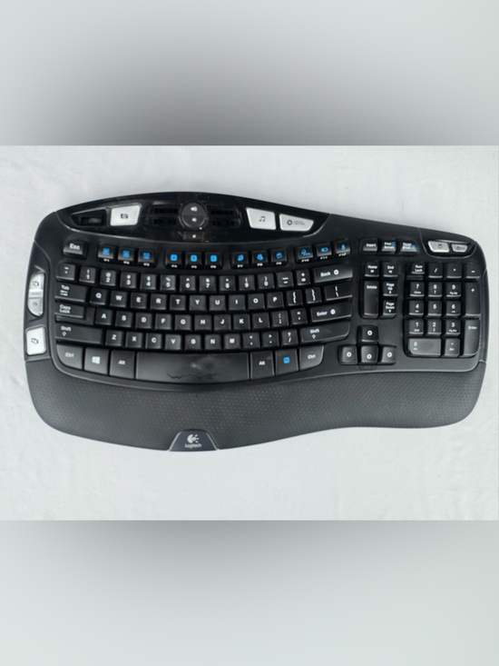 Logitech Other - Logitech Black Wireless Ergonomic Keyboard K350 -No Dongle/Missing Keys